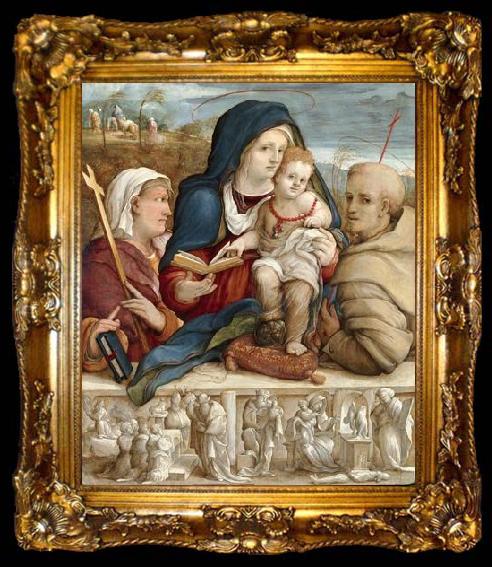 framed  Amico Aspertini The Virgin and Child between Saint Helena and Saint Francis, ta009-2